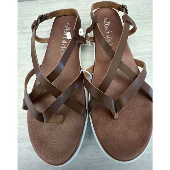 ALTAR’D STATE WOMENS Sz 10 LOUISA COGNAC SLIP ON SANDALS NEW! - Picture 2 of 7